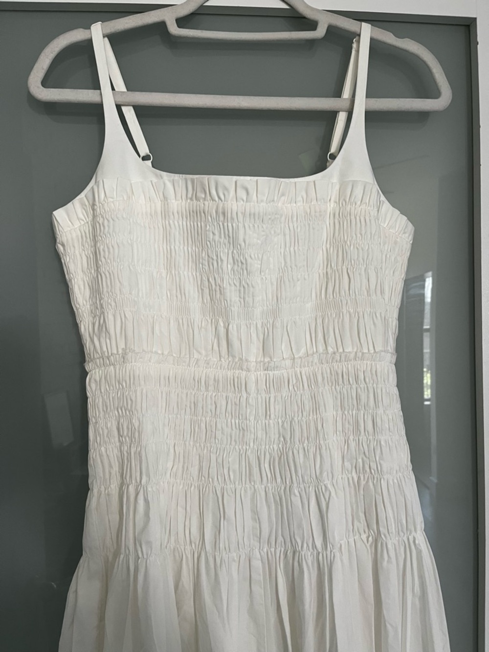 Rebecca Taylor White Smocked Bodice Maxi Dress - Picture 4 of 5